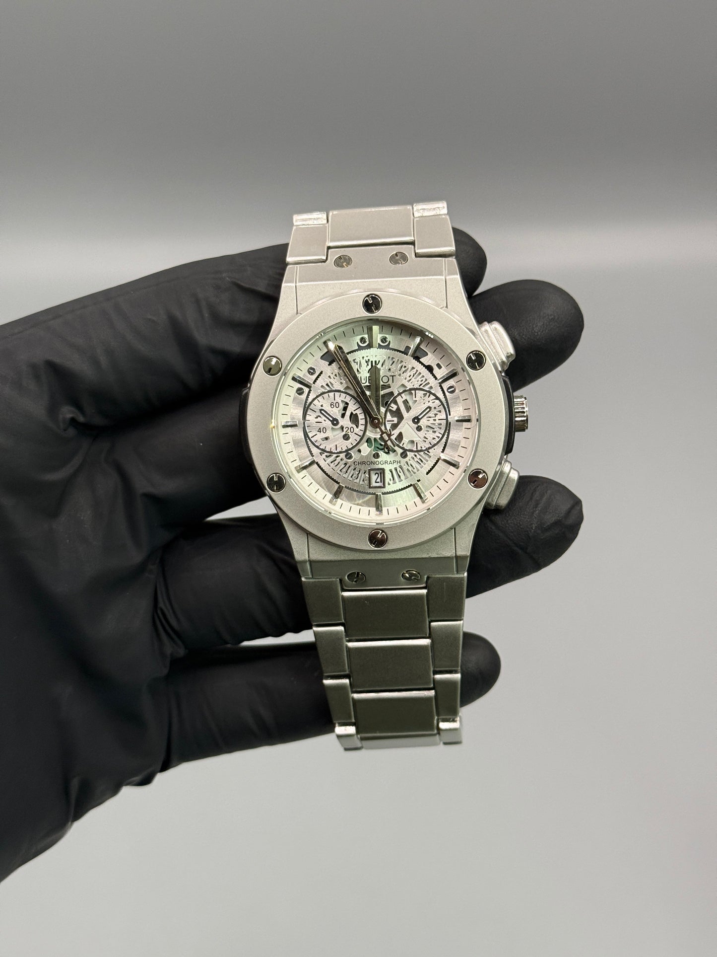 Chrono Style Silver Chain